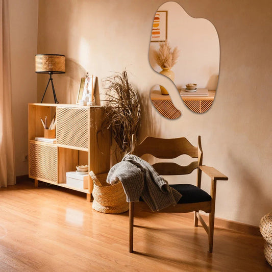 Conjunto de 2 Espelhos Orgânicos Decorativos – Design Abstrato e Moderno
