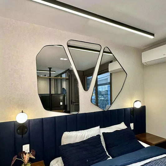 Conjunto de 3 Espelhos de Parede Orgânicos Modernos - 150x135cm